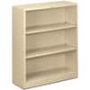 HONS42ABCL - Brigade Steel Bookcase, 3 Shelf(ves), 41" Height x 34.50" Width x 12.62" Depth, Adjustable Shelf, Reinforced, Welded, Durable, Compact, 30% Recycled, Putty, Steel, 1 Each