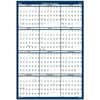 HOD3961 - Write-on Laminated Wall Planner, Professional, Julian Dates, Yearly, 12 Month, January 2027 to December 2027, 32" x 48" Sheet Size, 1.38" x 2" , 1.63" x 1.63" Block, Blue, Gray, Paper, 32" Height