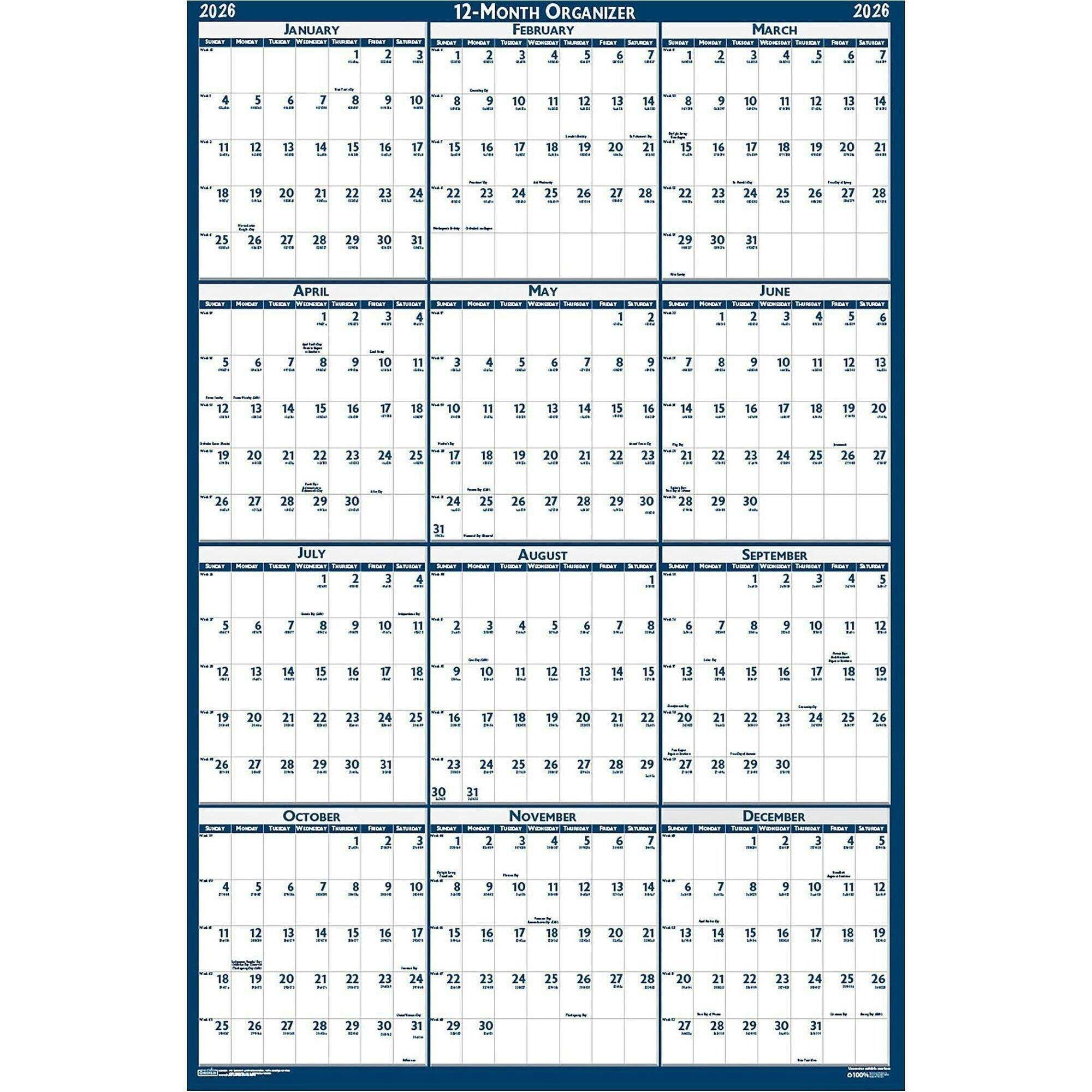 Write-on Laminated Wall Planner by House of Doolittle™ HOD3961