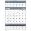 HOD342 - Bar Harbor Triple Month Wall Calendars, Julian Dates, Monthly, 14 Month, December 2025 to January 2027, 3 Month Single Page Layout, 12" x 17" Sheet Size, 1.50" x 1.38" Block, Wire Bound, Blue, Gray