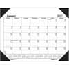 HOD124 - Economy Refillable Desk Pad, Julian Dates, Monthly, 12 Month, January 2027 to December 2027, 1 Month Single Page Layout, 22" x 17" Sheet Size, 2.88" x 2.25" Block, Desk Pad, White, Black, Leatherette