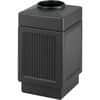SAF9475BL - Indoor/Outdoor Waste Receptacle, 38 gal Capacity, 31.5" Height x 18.3" Width x 18.3" Depth, Polyethylene, Black, 1 Each