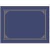 GEO47401 - A4, Letter Recycled Certificate Holder, 8 19/64" x 11 45/64" , 8 1/2" x 11" , 8" x 10", Metallic Blue, Embossed, Die-cut, 30% Recycled, 6 / Pack