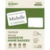 AVE45395 - Eco-friendly Premium Name Badge Labels, 2 21/64" Width x 3 3/8" Length, Removable Adhesive, Rectangle, Inkjet, Laser, Matte White, Matte, Paper, 8 / Sheet, 8 Total Sheets, 400 Total Label(s), 1 Box