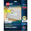 AVE58160 - Repositionable Address Labelss - Sure Feed Technology, 1" Width x 2 5/8" Length, Permanent Adhesive, Rectangle, Inkjet, Matte White, Matte, Paper, 30 / Sheet, 30 Total Sheets, 750 Total Label(s)