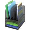 SAF3266BL - Onyx Mesh Letter Tray Desktop Organizer, 5 Compartment(s), 13" Height x 11.38" Width x 9.50" Depth, Desktop, Powder Coated, Black, Steel, 1 Each