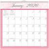 HOD3671 - BCA Wirebound Monthly Wall Calendar, Julian Dates, Monthly, 1 Year, January 2026 to December 2026, 1 Month Single Page Layout, 12" x 12" Sheet Size, 1.75" x 1.50" Block, Wire Bound, Pink, Paper