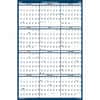 HOD3962 - Dated 66" Laminated Wall Planner, Julian Dates, Yearly, 12 Month, January 2026 to December 2026, 66" x 33" Sheet Size, 2" x 2.25" Block, Blue, Gray, Paper, Laminated, 1 Each