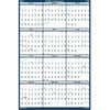 HOD3960 - Write-on Laminated Wall Planner, Professional, Julian Dates, Yearly, 12 Month, January 2026 to December 2026, 18" x 24" Sheet Size, 0.75" x 1" Block, Blue, Gray, Paper, 18" Height
