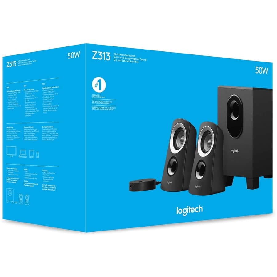 Z313 2.1 Speaker System - 25 W RMS - Black by Logitech