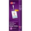 AVE2920 - Heavy-Duty Badge Holders with Clips, Support 2.25" x 3.50" Media, Portrait, 2.3" Width x 3.3" Length, Polyvinyl Chloride (PVC), Clear, Reusable, Durable, Top Loading, Secure, Clip-on, Heavy Duty