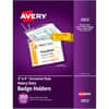 AVE2922 - Heavy-Duty Hanging-Style Badge Holders, Support 3" x 4" Media, Landscape, Polyvinyl Chloride (PVC), Clear, Reusable, Durable, Top Loading, Secure, Clip-on, Heavy Duty, 100 / Box