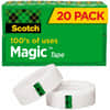 MMM810K20 - 3/4"W Magic Tape, 27.78 yd Length x 0.75" Width, 1" Core, Matte, Clear, Yellowing Resistant, Split Resistant, Tear Resistant, For Mending, Home, Office, 20 / Pack