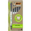BICCSEM11BK - Clic Stic Retractable Ball Pens, Medium Pen Point, Retractable, Black Ink, Clear Barrel, 12 / Dozen