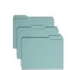 SMD14937 - Colored 1/3 Tab Cut Letter Recycled Fastener Folder, 8 1/2" x 11", 2" Expansion, 2 x 2S Fastener(s), 2" for Folder, Top Tab Location, Assorted Tab Position, 25 pt., Pressboard, Blue, 100% Recycled