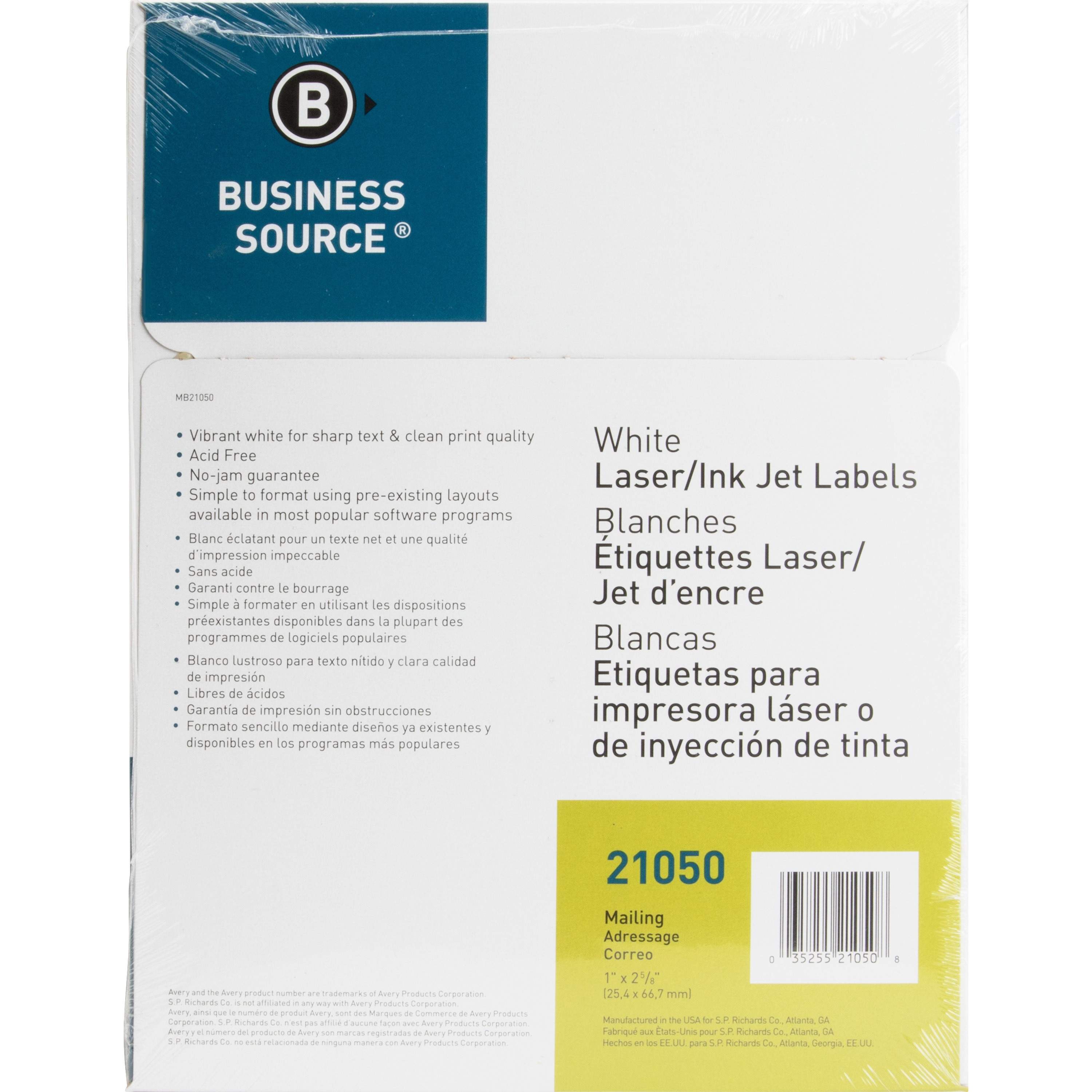 Bright White Premium-quality Address Labels by Business Source