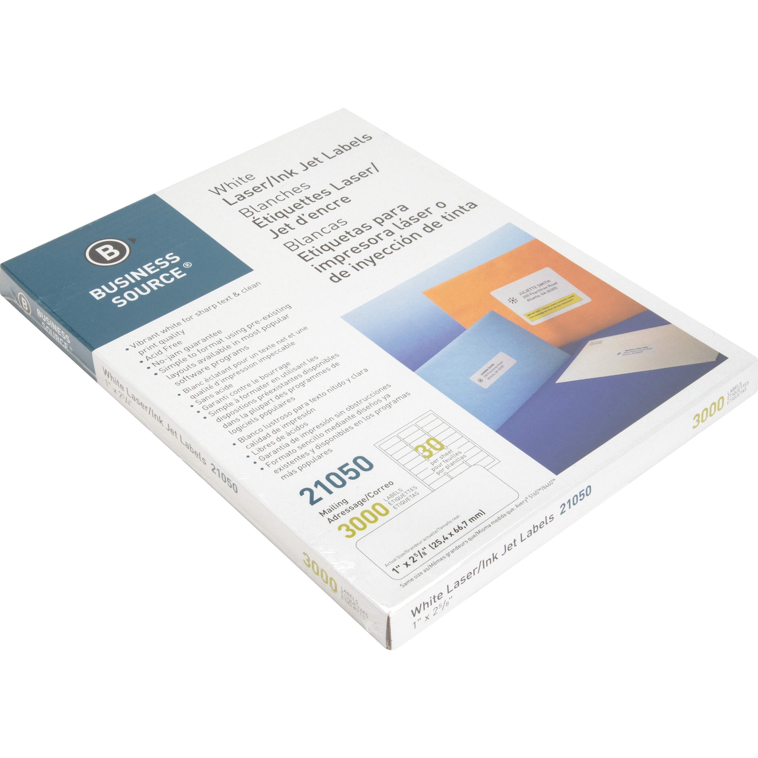 Bright White Premium-quality Address Labels by Business Source