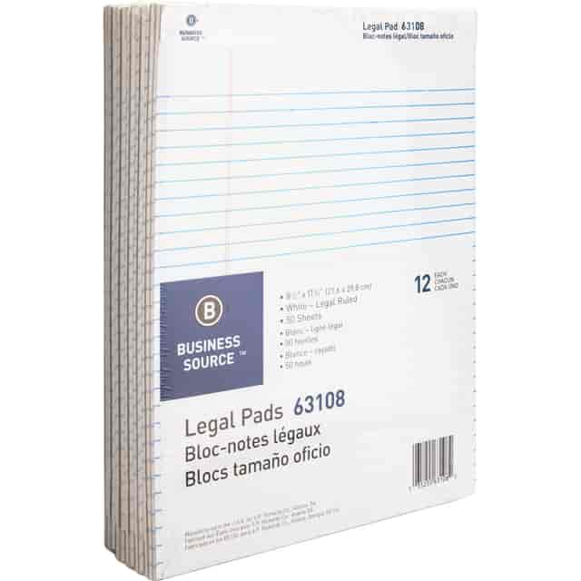 Business Source Writing Pads - 50 Sheets - 0.28 Business Source Writing Pads - 50 Sheets - 0.28