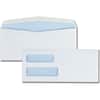 QUA24550 - No. 10 Double Window Security Tint Envelopes, Security, #10, 4 1/8" Width x 9 1/2" Length, 24 lb, Gummed, White, 500 / Box