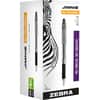 ZEB14410 - Jimnie Soft Rubber Grip Gel Rollerball Pens, Medium Pen Point, Black Ink, Gel-based, Smoke Barrel, 24 / Pack