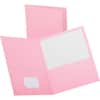 OXF57568 - Letter Recycled Pocket Folder, 8 1/2" x 11", 2 Pocket, Leatherette, Pink, Turned Edge, 10% Recycled, 25 / Box