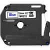 BRTMK233 - P-touch Nonlaminated M Series Tape Cartridge, 1/2" Width x 26 1/5 ft Length, Rectangle, Direct Thermal, White, 1 Each