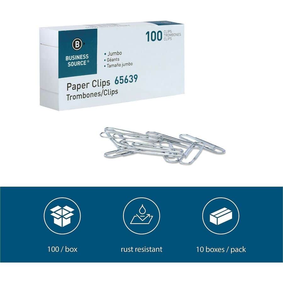 Paper Clips by Business Source BSN65639 | OnTimeSupplies.com