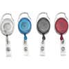 AVT75552 - Retractable Carabiner-Style ID Reel, Extendable, Retractable, Clear, Blue, Smoke, Red, 1 Pack