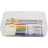 AVT34104 - Clear Pencil Box, External Dimensions: 8.5" Width x 5.5" Depth x 2.5" Height, Hinged Closure, Polypropylene, Clear, For Pen/Pencil, 1 Each