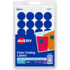 AVE05469 - 3/4" Round Removable Color Coding Labels, 4" Height x 6" Width x 3/4" Diameter, Removable Adhesive, Round, Laser, Inkjet, Matte, Dark Blue, Paper, Removable, Residue-free, Peel & Stick, 24 / Sheet