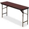ICE55274 - Premium Wood Laminate Folding Table, Melamine Rectangle Top, Traditional Style, 500 lb Capacity, 60" Table Top Length x 18" Table Top Width x 0.75" Table Top Thickness, 29" Height, Mahogany
