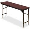 ICE55284 - Premium Wood Laminate Folding Table, Melamine Rectangle Top, Traditional Style, 500 lb Capacity, 72" Table Top Length x 18" Table Top Width x 0.75" Table Top Thickness, 29" Height, Mahogany
