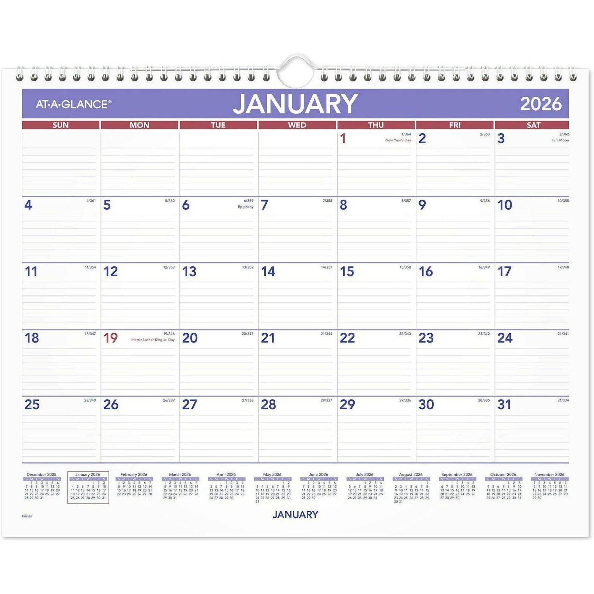 Wall Calendar by At-A-Glance AAGPM828 | OnTimeSupplies.com