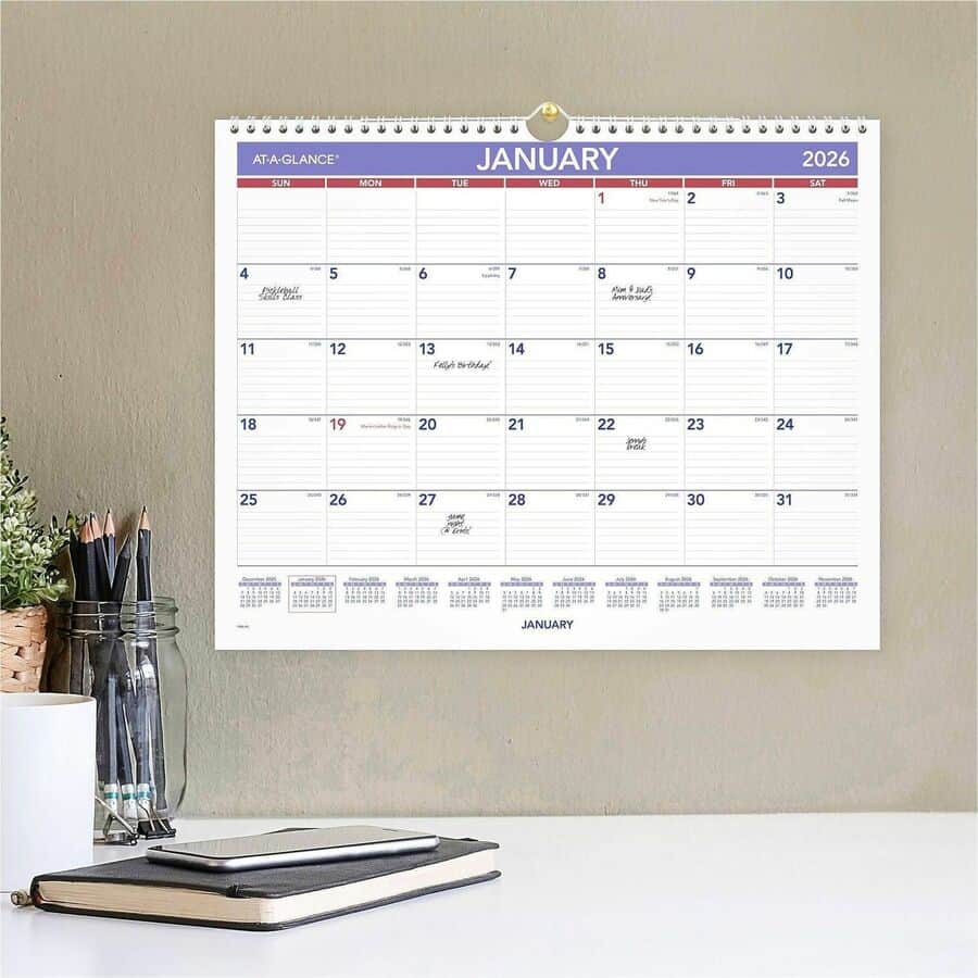 Wall Calendar by At-A-Glance AAGPM828 | OnTimeSupplies.com