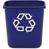 RCP295573BE - 13 QT Standard Deskside Recycling Wastebasket, 3.25 gal Capacity, Rectangular, Compact, Durable, 12.1" Height x 8.2" Width x 11.4" Depth, Resin, Blue, 1 Each