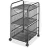 SAF5212BL - Onyx Double Mesh Mobile File Cart, 2 Shelf, 2 Drawer, 4 Casters, 1.50" Caster Size, 15.75" Width x 17" Depth x 27" Height, Black Steel Frame, Black, 1 Each