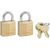 MLK120T - Three-Pin Brass Tumbler Locks, 0.75" Wide, 2 Locks and 2 Keys, 2/Pack