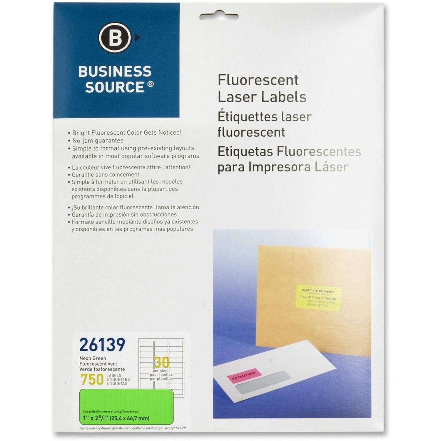 Business Source Neon Labels - 1