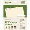 AVE48266 - EcoFriendly File Folder Label, 21/32" Width x 3 7/16" Length, Permanent Adhesive, Rectangle, Inkjet, Laser, Matte White, Matte, Paper, 30 / Sheet, 30 Total Sheets, 750 Total Label(s), 750 / Pack