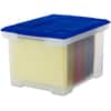 STX61508U01C - Plastic File Tote Storage Box, External Dimensions: 14.3" Width x 19" Depth x 10.9" Height, 50 lb, Media Size Supported: Letter, Legal, Snap-tight Closure, Plastic, Clear, Blue, For File, 1 / Each