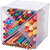 DEF350201 - Stackable Cube Organizer, 4 Compartment(s), 6" Height x 6" Width x 7.25" Depth, Desktop, Stackable, Clear, Plastic, 1 Each