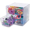 DEF350301 - Stackable Cube Organizer, 4 Drawer(s), 6" Height x 6" Width x 7.25" Depth, Desktop, Stackable, Clear, Plastic, 1 Each