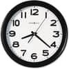 MIL625485 - Kenwick Wall Clock, Analog, Quartz, White Main Dial, Black Case, Plastic, Black Finish, 1 Each
