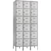 SAF5527GR - Six-Tier Two-tone 3 Column Locker with Legs, 36" Width x 18" Depth x 78" Height, 3 x Shelf(ves), Recessed Locking Handle, Gray, Steel, 1 Each