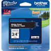 BRTTZE345 - TZe Flat Surface Laminated Tape, 45/64" Width, White, Black, Laminated, Water Resistant, Grease Resistant, Grime Resistant, Temperature Resistant, 1 Each