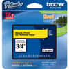 BRTTZE641 - TZe Flat Surface Laminated Tape, x 45/64" Width, Rectangle, Yellow, Water Resistant, Laminated, 1 Each