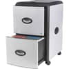 STX61352U01C - Deluxe File Cabinet - 2-Drawer, 19" Width x 15" Depth x 23" Height, 2 x Drawer(s) for File, Letter, Vertical, Lockable, Black, Aluminum, Brushed Black, Brushed Silver, Polycarbonate, Galvanized Metal