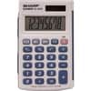 SHREL243SB - Handheld Calculator with Hard Case, 3-Key Memory, Sign Change, Auto Power Off, 8 Digits, LCD, Battery/Solar Powered, 1 x LR1130, 0.4" Height x 2.5" Width x 4.1" Depth, Gray, Blue, 1 Each