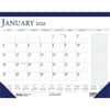HOD1646 - Small Blocks 12-Month Desk Pad, Julian Dates, Monthly, 12 Month, January 2027 to December 2027, 1 Month Single Page Layout, 18 1/2" x 13" Sheet Size, 1.50" x 1.88" Block, Desk Pad, Blue, Gray