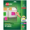 AVE6482 - Multipurpose Label, x 3 21/64" Width x 4" Length, Removable Adhesive, Rectangle, Inkjet, Laser, Matte, Neon Green, Neon Magenta, Neon Yellow, Paper, 6 / Sheet, 12 Total Sheets, 72 Total Label(s)
